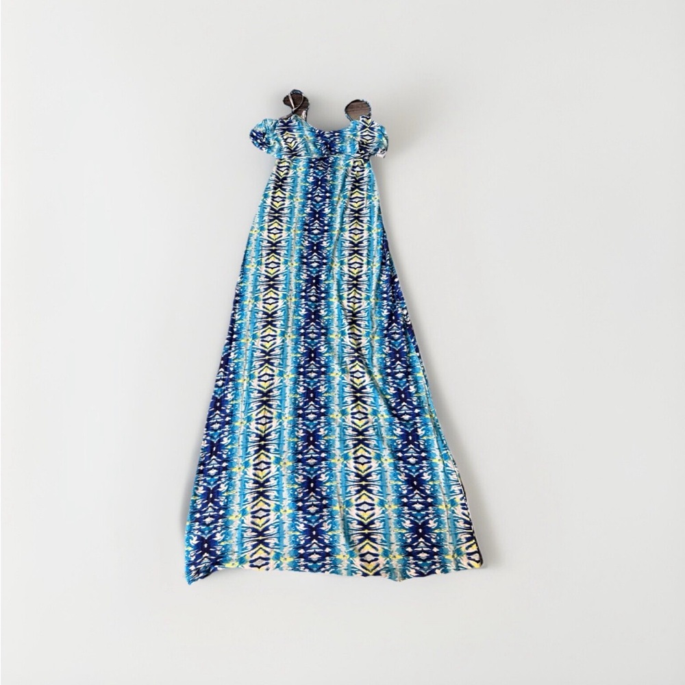 Tart Collections Long Maxi Dress S V Neck Ruffle Back Boho Beachy Flowy Adrianna